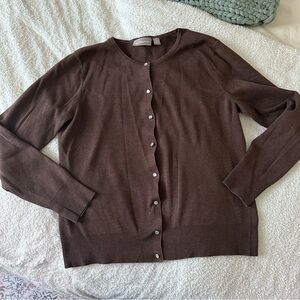Croft & Barrow Chocolate Brown Cardigan Sweater